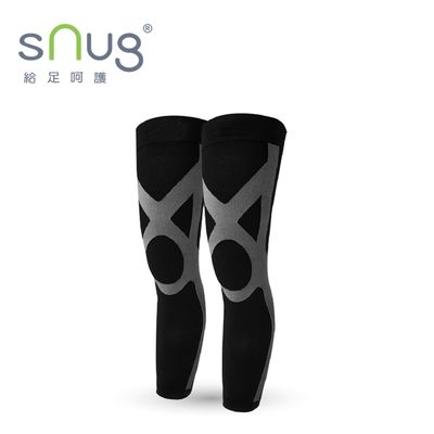 【sNug】運動壓縮全腿套(黑灰款)七段式漸進式壓力