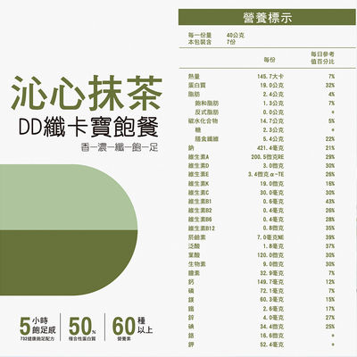 【DD纖卡寶飽餐】沁心抹茶 (7份/盒)