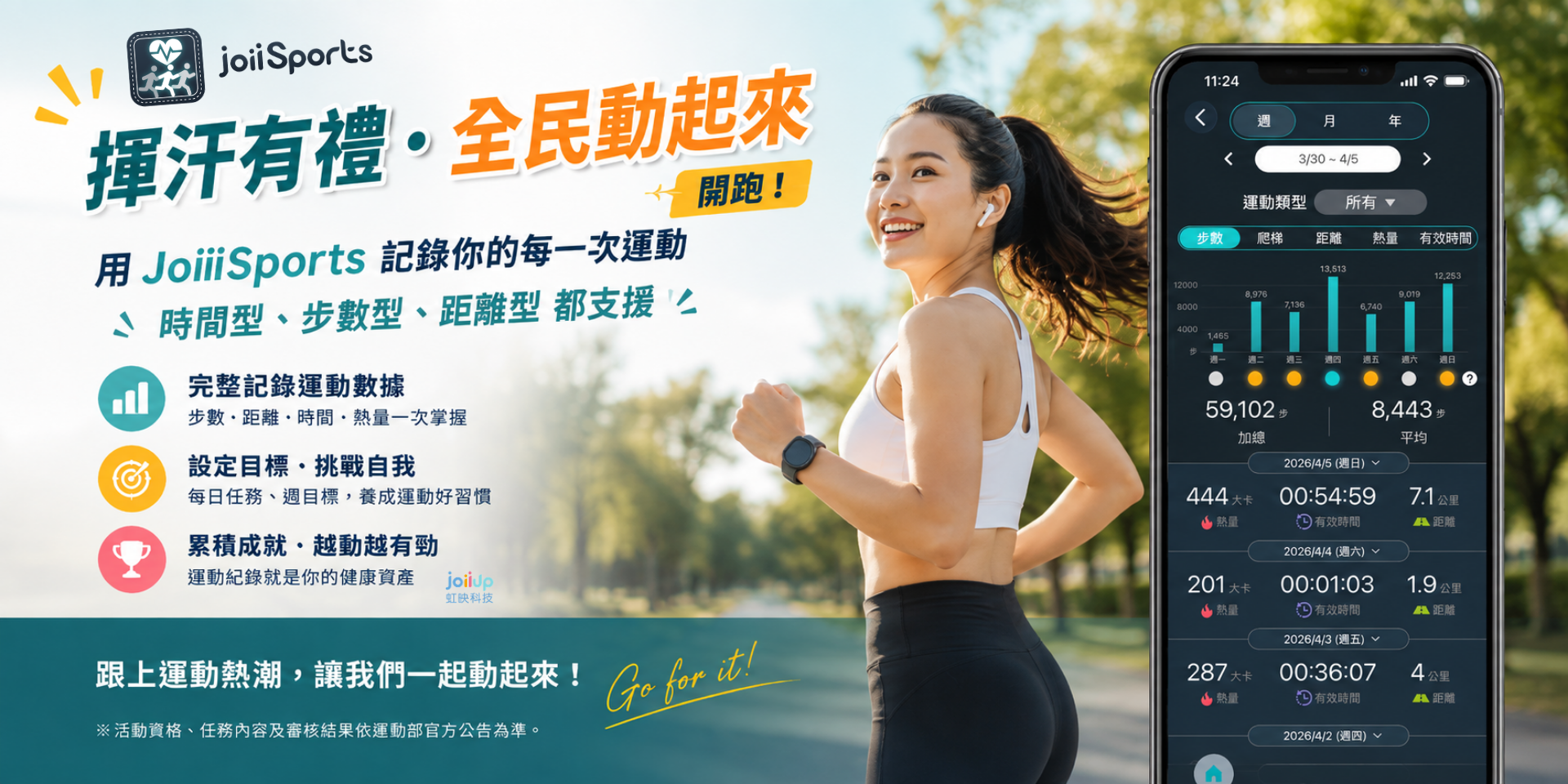 運動部「揮汗有禮 全民動起來」開跑！用 JoiiSports 完成你的運動任務 ?