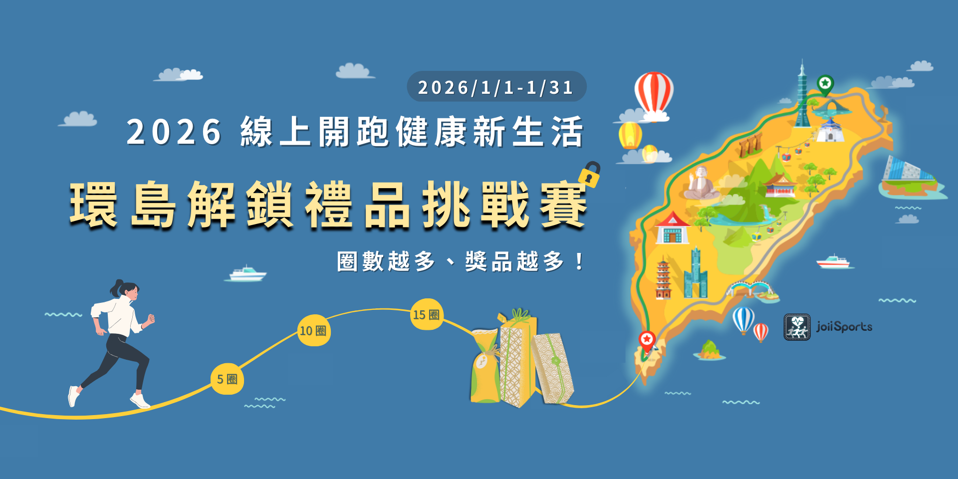 2026 開跑健康新生活 - 環島圈數解鎖禮品挑戰賽